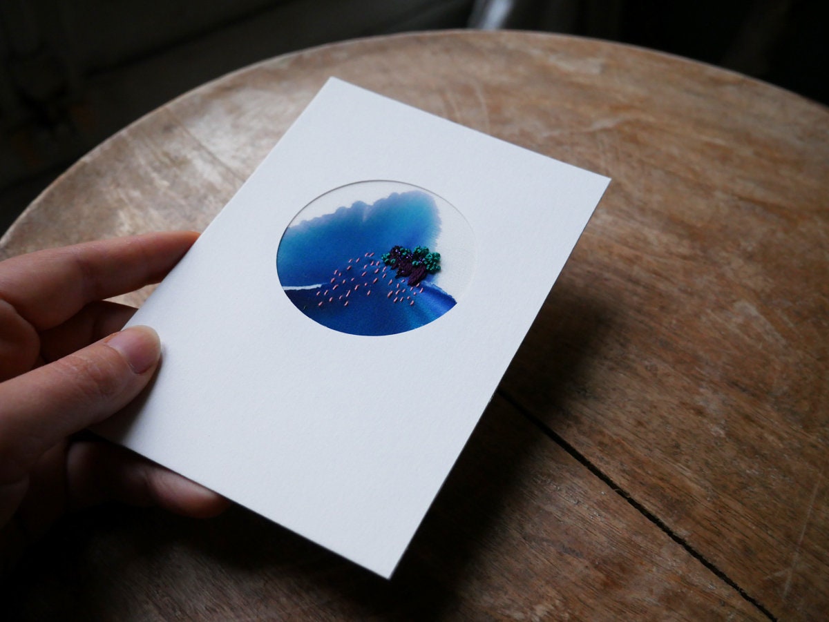 Aquarius Carte Brodée A6