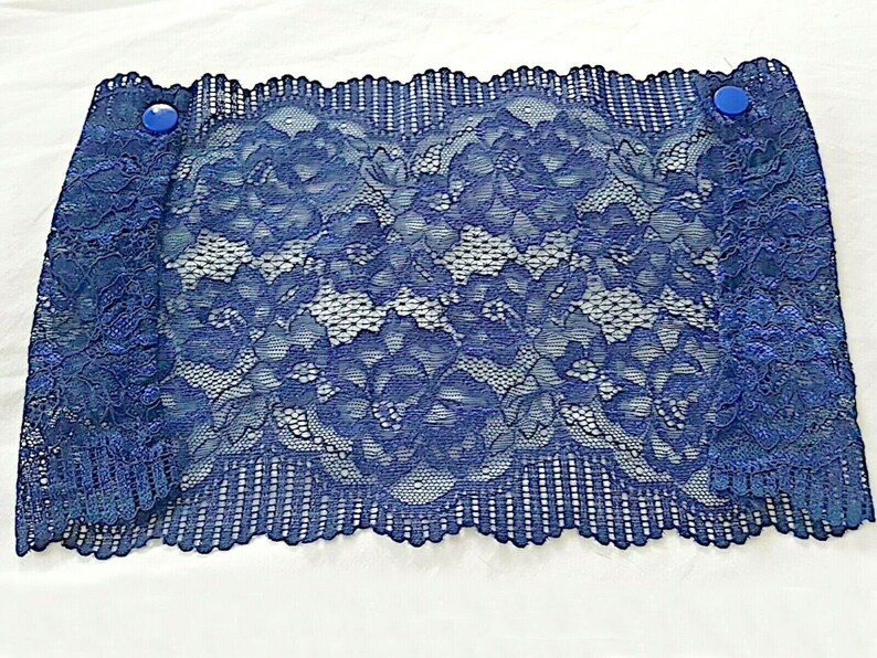 Modesty Panel Quality Stretch Lace Fabric Navy Blue. Small Medium Large XL image 2