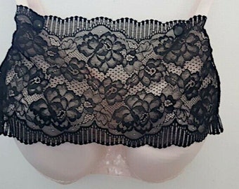 2 X Modesty Panel Quality Stretch Lace Black / White