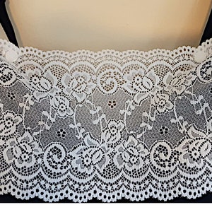 Modesty Panel Quality Stretch Lace Fabric White. Small Medium Large