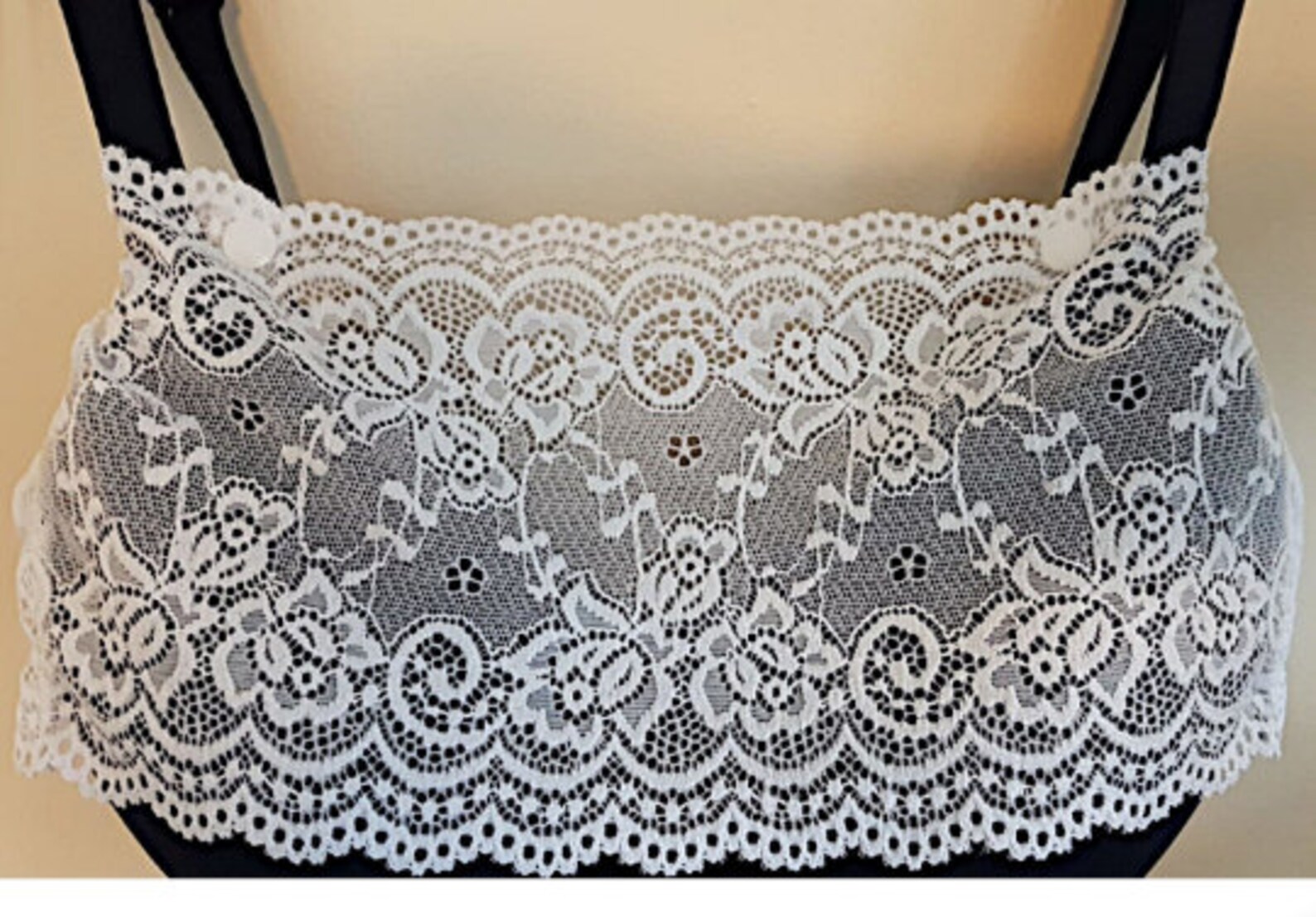 2 X Modesty Panel Quality Stretch Lace Grey / White Etsy