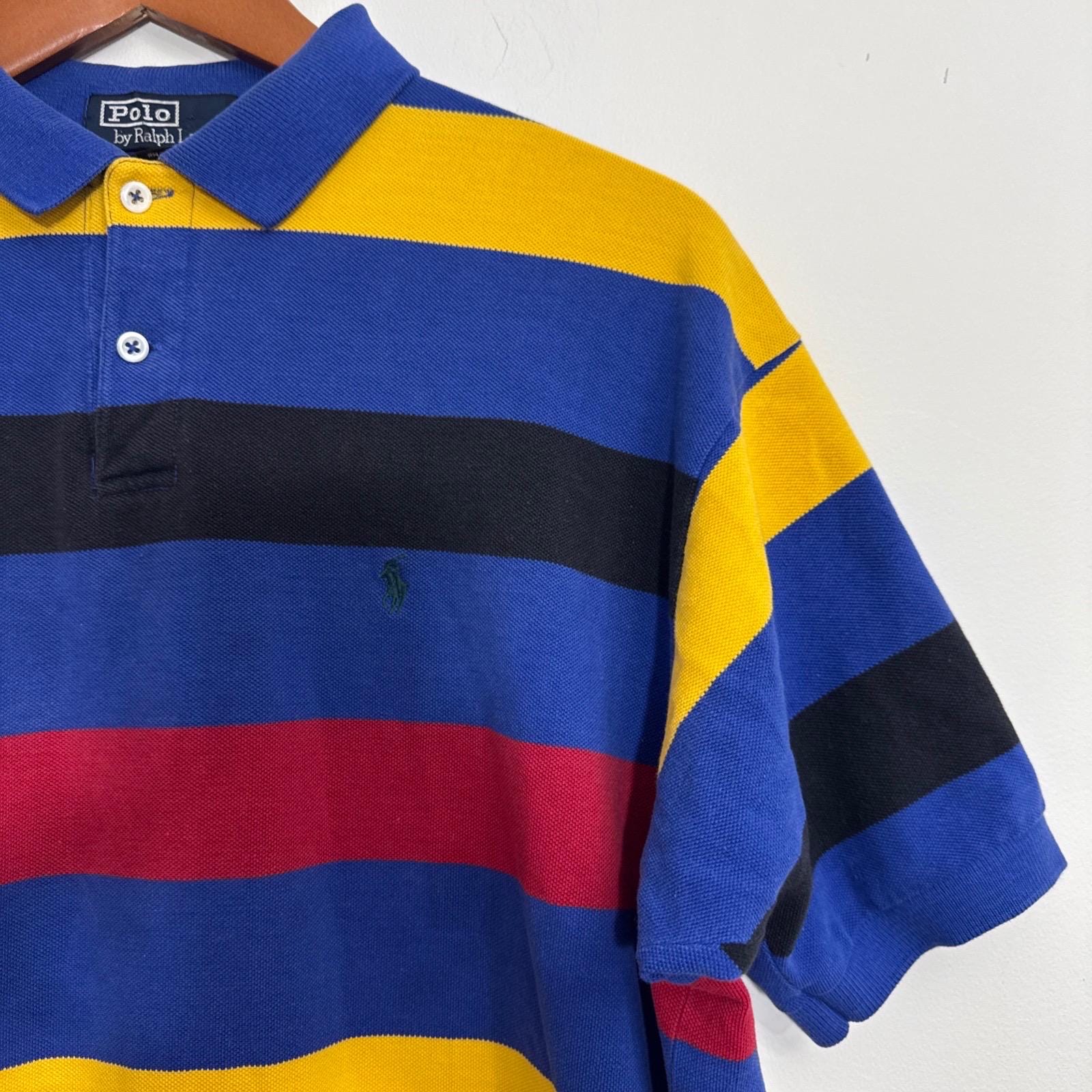 Vintage 90s Polo Ralph Lauren Multi Color Striped Polo Shirt - Etsy