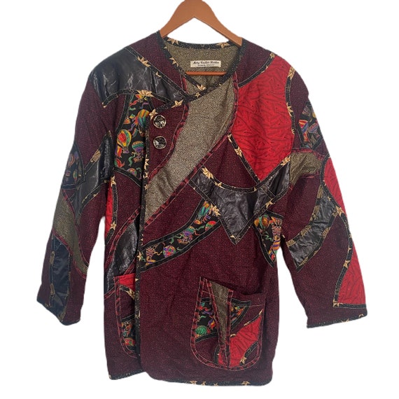 Vintage printed patchwork quilted jacket - image 1