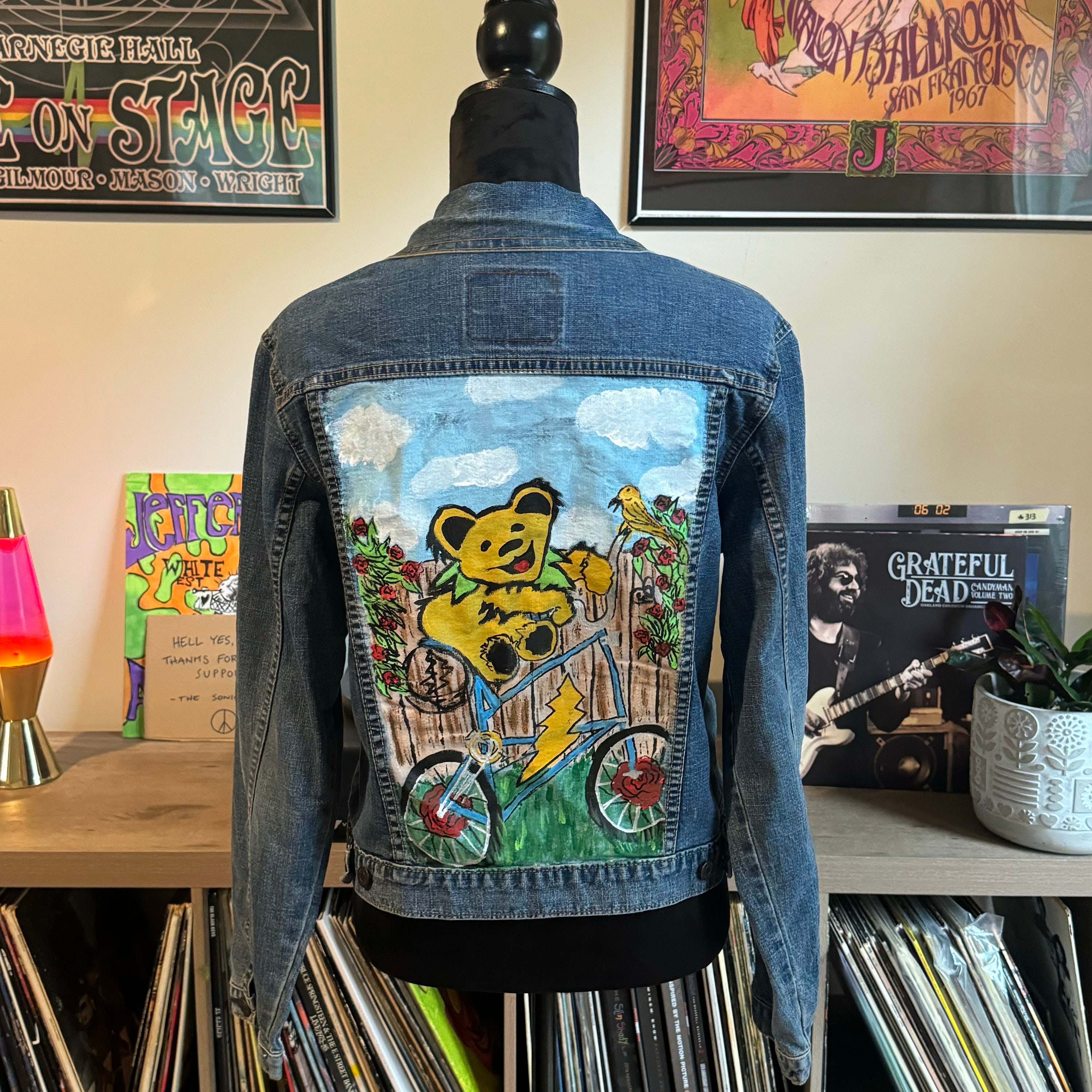 AC/DC  hand painted Denim Trucker jacket