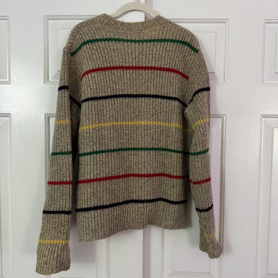 Vintage 70s striped acrylic sweater View 3