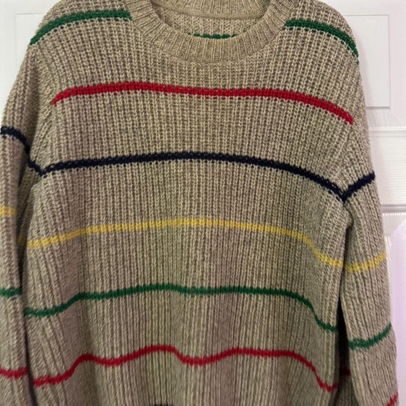 Vintage 70s striped acrylic sweater View 2
