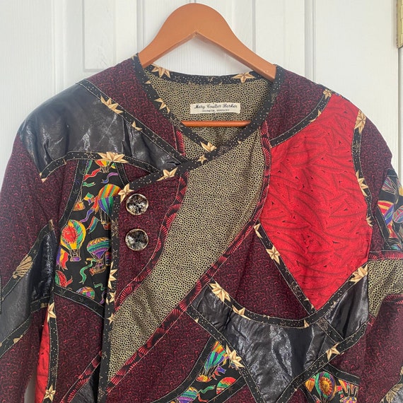 Vintage printed patchwork quilted jacket - image 4