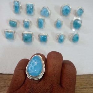 Larimar rings for all sizes please ask for your size on checking out. image 3
