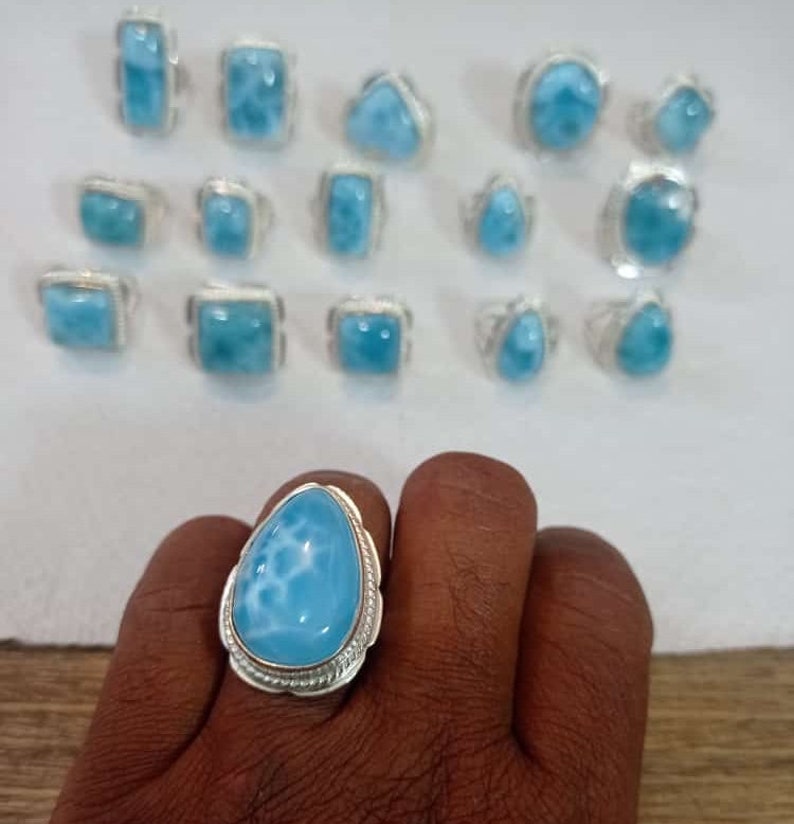 Larimar rings for all sizes please ask for your size on checking out. image 3