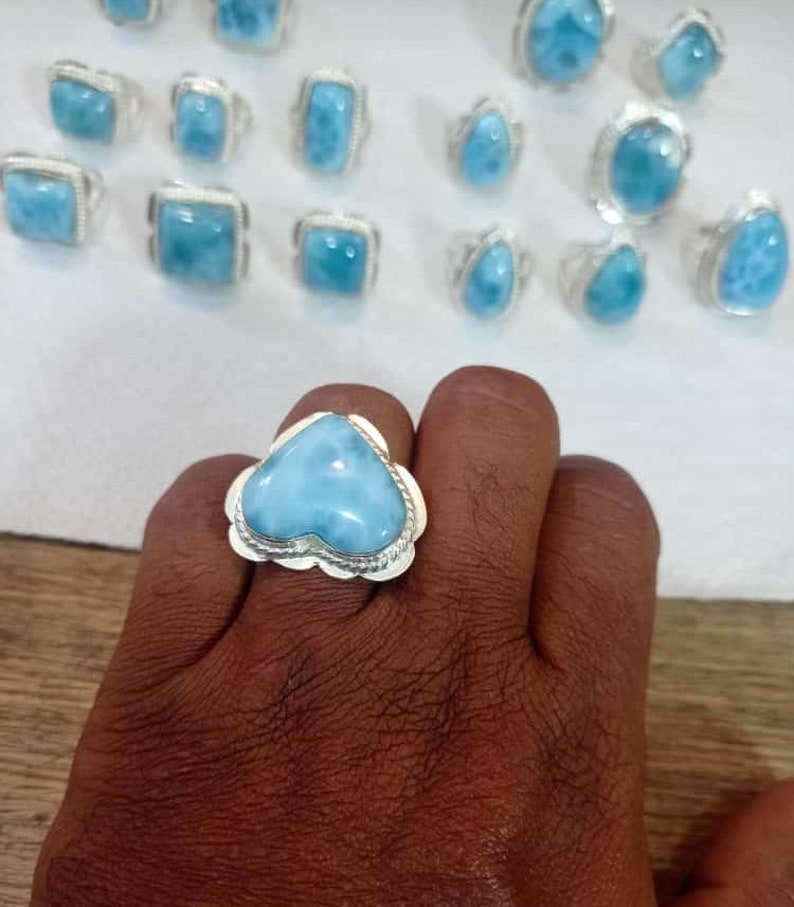 Larimar rings for all sizes please ask for your size on checking out. image 2