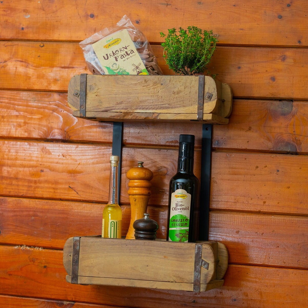 Upcycling Shelf Made From Old Brick Molds, Unique, Shabby Vintage ... - Upcycling Old Items For A Decorative Shelf