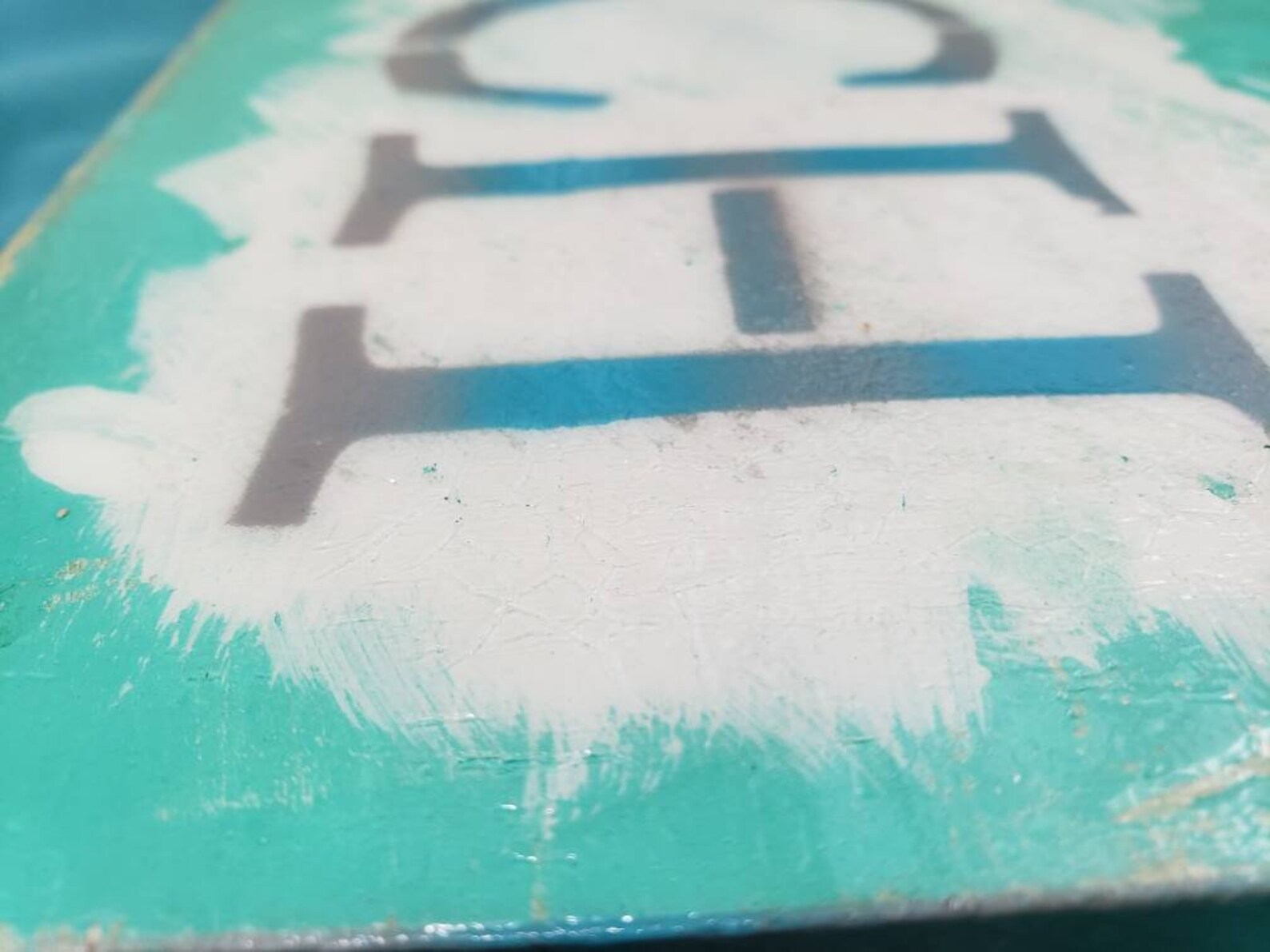 Beach Spray Paint Crackle Wooden Plank Board Sign Etsy