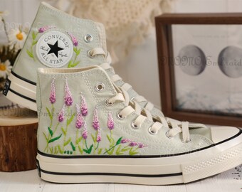 Converse embroidered shoes,Converse Chuck Taylor 1970s,Converse custom small flower / small flower embroidery