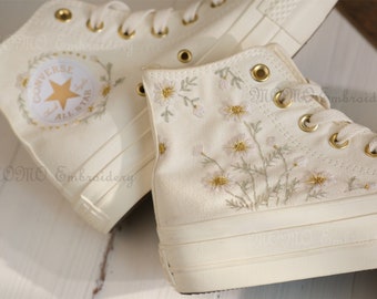 Converse embroidered shoes,Converse Chuck Taylor 1970s,Converse custom small flower / small flower embroidery