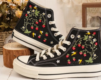 Converse embroidered shoes,Converse Chuck Taylor 1970s,Converse custom small flower / small flower embroidery