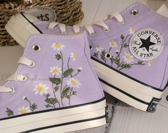 Converse embroidered shoes,Converse Chuck Taylor 1970s,Converse custom small flower / small flower embroidery