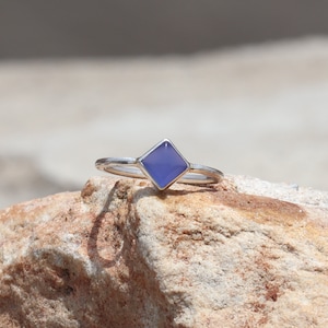 925 Sterling Silver Ring - Natural Aqua Chalcedony Ring - Handmade Silver Ring - Blue Aqua Chalcedony Ring - Aqua Chalcedony Jewelry