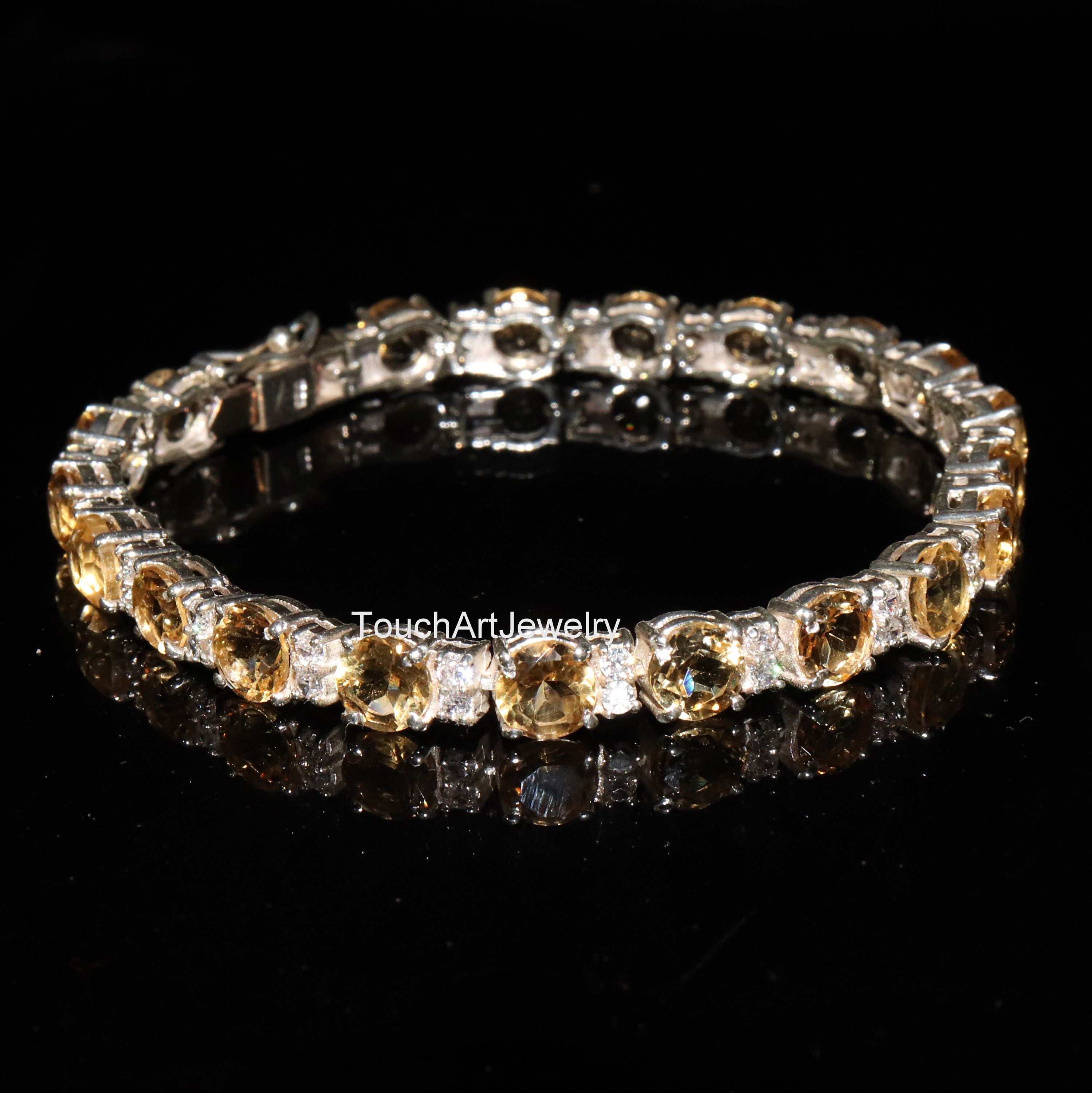 Tennis Bracelet Natural Citrine Bracelet 925 Sterling Etsy UK