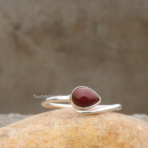 925 Sterling Silver Ring - Natural Red Jasper Ring - Handmade Silver Ring - Jasper Ring - Silver Jewelry - Jasper Jewelry - Gift For Girls