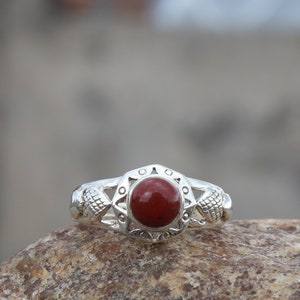925 Sterling Silber Ring - Natürlicher Roter Jaspis Ring - Handgemachter Silber Ring - Jaspis Ring - Silber Schmuck - Geschenk für Mädchen
