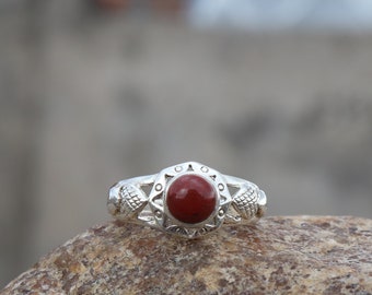925 Sterling Silver Ring - Natural Red Jasper Ring - Handmade Silver Ring - Jasper Ring - Silver Jewelry - Jasper Jewelry - Gift For Girls