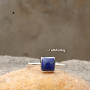 Natural Lapis Lazuli Ring - 925 Sterling Silver Ring - Lapis Lazuli Ring - Gift Ring - Lapis Jewelry - Cabochon Ring - September Birthstone
