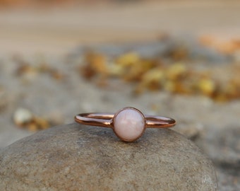 Natural Pink Opal Ring - 925 Sterling Silver Ring -  Pink Opal Ring - Birthstone Ring - Natural Opal Jewelry - Handmade Silver Jewelry -