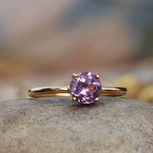 Natural Amethyst Ring - 925 Sterling Silver Ring - Amethyst Faceted Ring - Amethyst Jewelry - Amethyst Ring - February Birthstone Ring
