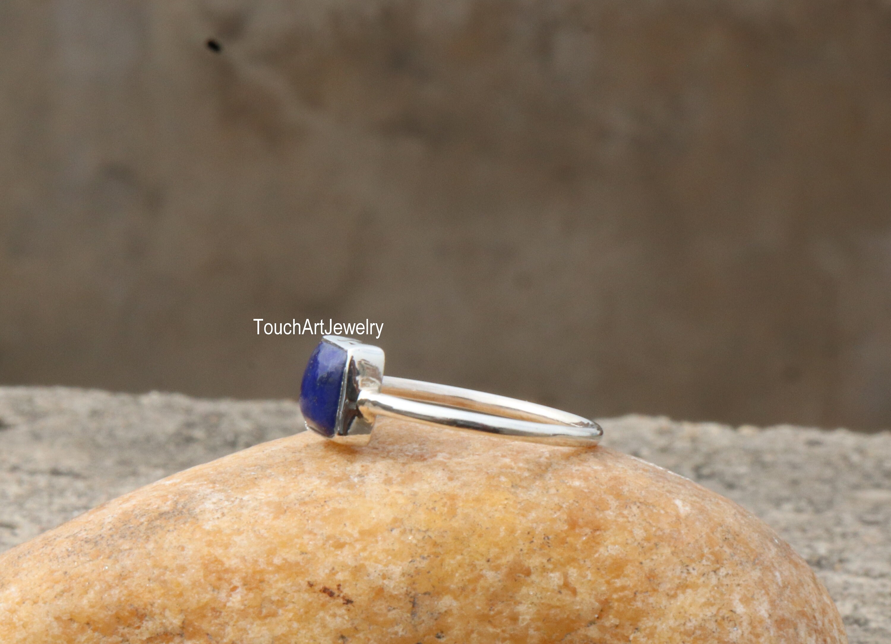 Natural Lapis Lazuli Ring 925 Sterling Silver Ring Lapis Lazuli Ring  Gift Ring Lapis Jewelry Cabochon Ring September Birthstone