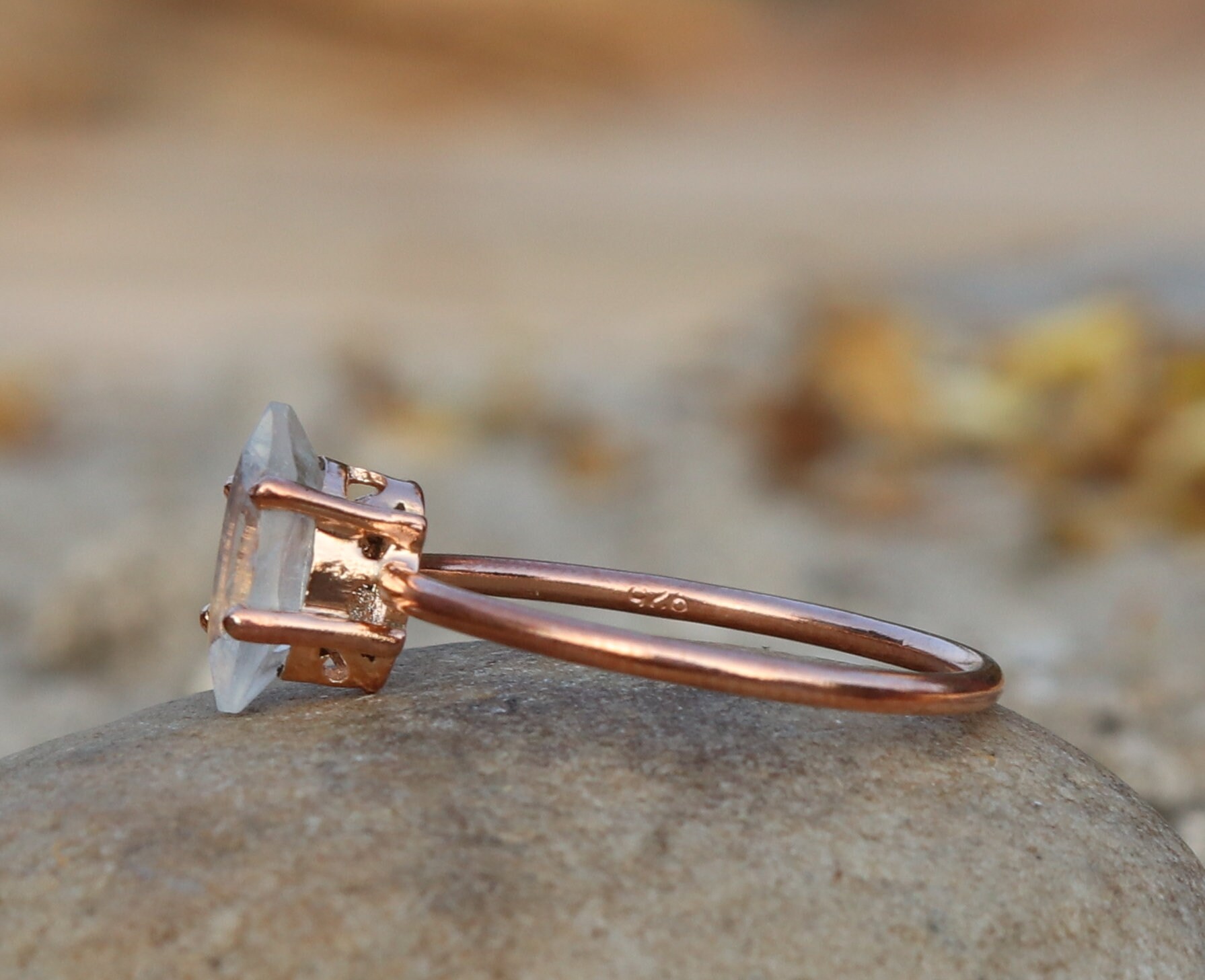 Natural Rainbow Moonstone Ring 925 Silver Ring White | Etsy