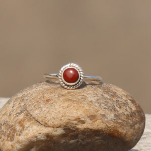 925 Sterling Silber Ring - Natürlicher Roter Jaspis Ring - Handgemachter Silber Ring - Jaspis Ring - Silber Schmuck - Geschenk für Mädchen