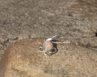 Colgante de ópalo etíope natural - Colgante de plata de ley 925 - Colgante de ópalo cabujón - Colgante de ópalo - Joyería de ópalo - Piedra de nacimiento de octubre