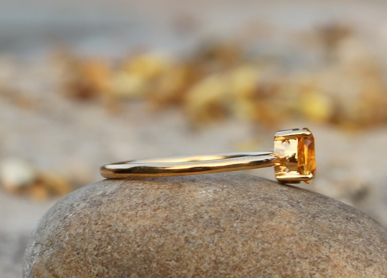 Natural Yellow Citrine Ring 925 Sterling Silver Ring Natural Citrine Ring Handmade Silver Ring Citrine Jewelry November Birthstone image 4