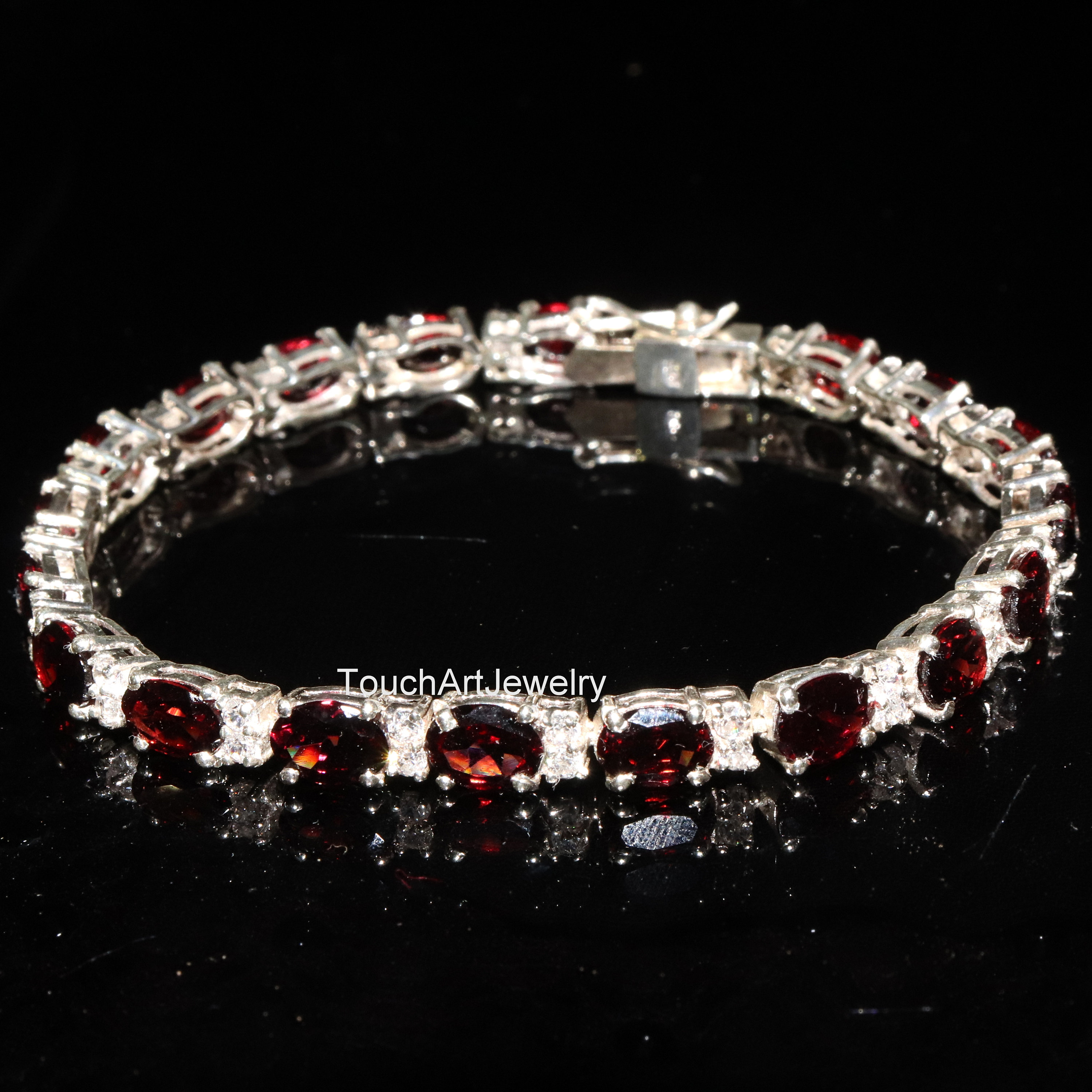 Natural Bracelet 925 Sterling Silver Bracelet Red Etsy
