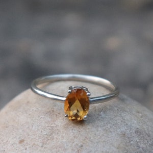 Natural Yellow Citrine Ring - 925 Sterling Silver Ring - Birthstone Citrine Ring - Gift Yellow Ring - Citrine Jewelry - November Birthstone