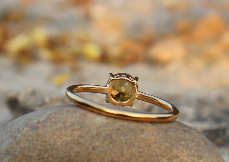 Natural Yellow Citrine Ring 925 Sterling Silver Ring Natural Citrine Ring Handmade Silver Ring Citrine Jewelry November Birthstone image 3
