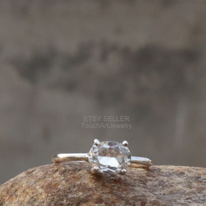 Natural White Topaz Ring - 925 Sterling Silver Ring - White Topaz Jewelry - Gift For Her - Topaz  Jewelry - April Birthstone - Silver Ring