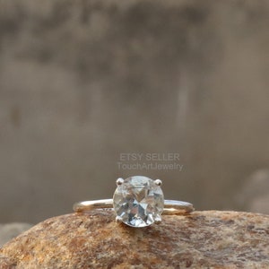 Natural White Topaz Ring - 925 Sterling Silver Ring - White Topaz Jewelry - Gift For Her - Topaz  Jewelry - April Birthstone - Silver Ring