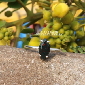 925 Sterling Silver Ring, Natural Blood Stone Ring, Women Ring, Blood Stone Jewelry, Daily Wear Ring, Marquise Faceted Ring, Faceted Jewelry
