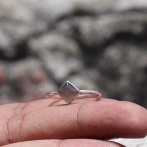 925 Sterling Silver Ring - Natural Grey Aqua Chalcedony Ring - Handmade Silver Ring - Gold Ring - Rose Gold Ring - Aqua Chalcedony Jewelry
