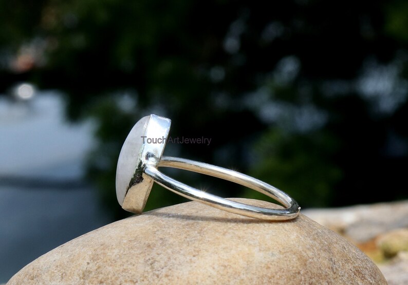 Jewelry Rainbow Moonstone Jewelry 925 Sterling Silver Ring Marquise Moonstone Ring Natural Rainbow Moonstone Ring June Birthstone