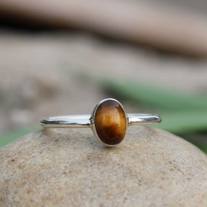 Natural Tiger eye Ring - 925 Silver Ring - Brown Tiger eye Ring - Birthstone Ring - Tiger eye Jewelry - Handmade Tiger eye Ring