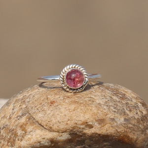 Natural Pink Tourmaline Ring - 925 Sterling Silver Ring - Tourmaline Jewelry - October Birthstone Jewelry - Rose Gold Ring - Silver Jewelry