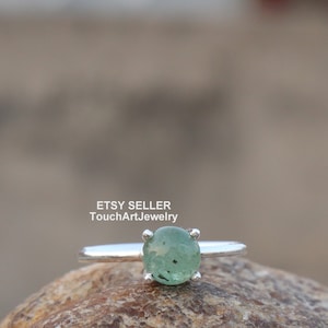 Natural Green Strawberry Quartz Ring - 925 Sterling Silver Ring - Handmade Ring - Silver Jewelry - Green Strawberry Quartz  - Stone Jewelry