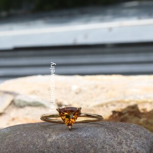 Natural Citrine Ring - 925 Sterling Silver Ring - Natural Citrine Jewelry - Handmade Silver Ring - Gold Citrine Ring - November Birthstone
