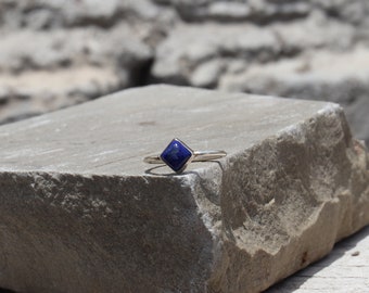 Natuurlijke Lapis Lazuli Ring - 925 Sterling Zilveren Ring - Lapis Lazuli Ring - Gift Ring - Lapis Sieraden - Cabochon Ring - Zilveren Lapis Sieraden