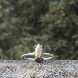 Faceted Ring, Handmade Ring, 925 Sterling Silver Ring, Natural Pyrite Ring, Pyrite Jewelry,  Pyrite Marquise Ring, Gift Rings, Silver Rings