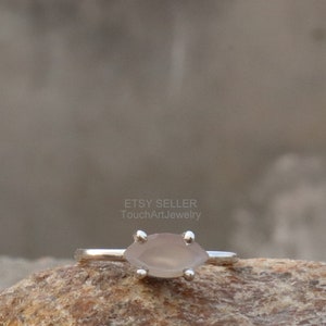 Natural Grey Moonstone Ring - 925 Silver Ring - Grey Moonstone Jewelry - Faceted Moonstone Ring - Marquise Moonstone Ring - Moonstone Ring