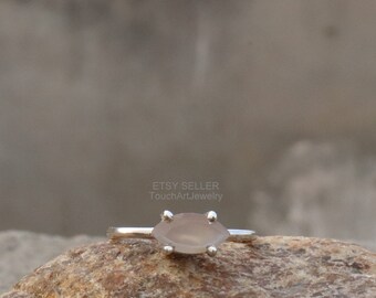 Natuurlijke grijze maansteenring - 925 zilveren ring - grijze maansteen sieraden - gefacetteerde maansteenring - marquise maansteenring - maansteenring