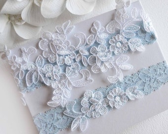 Vintage Blue Wedding Garter Bridal Garter Crystal Bridal Garter Set Ivory Garter w Navy Rh Vintage Inspired Wedding Lace Garter